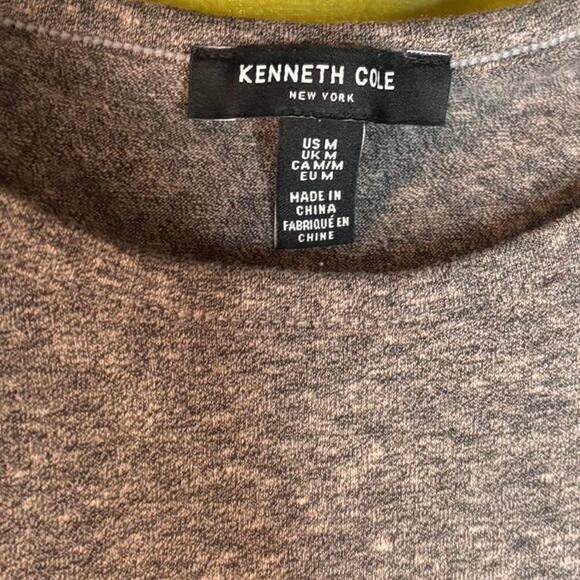 Kenneth Cole Asymmetric Short Sleeve High/Low Grey Slouchy T-shirt - Picture 4 of 4